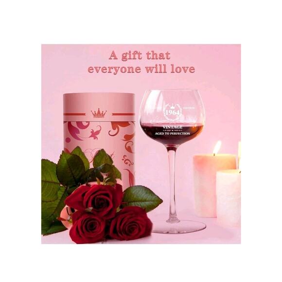 61TH Birthday Gifts for Women,Rose Vintage 1964 Laser Engraved 61th Wine... - Picture 4 of 6